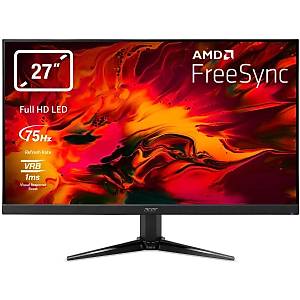 Acer Nitro 27QG271BII 1920x1080 1MS 75HZ 300 Nits Freesync VA Led VGA 2xHDMI Zeroframe Black Gaming Monit�r
