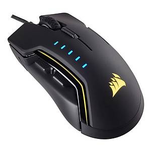 Corsair CH-9302011-EU Glaive RGB 16.000 DP� Optik Sens�r De�i�tirilebilir Ba� Parmak Deste�i Siyah Gaming Mouse