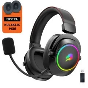 GameBooster WBH44  RGB Wireless 2.4G+BT Siyah Oyuncu Kulakl���