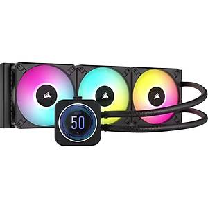 Corsair �cue H150� Elite LCD XT 360mm 3 X AF120 RGB Fan LCD Ekran �cue Commander Core Kontrolc� Siyah Dahil S�v� ��lemci So�utucusu