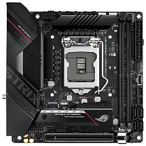 Asus Rog Strix B560-I Gaming Wifi Intel B560 LGA1200 DDR4 5333 DP HDMI 2x M2 USB3.2 AX Wifi + BT Aura RGB 2.5Gb Mini-ITX Anakart