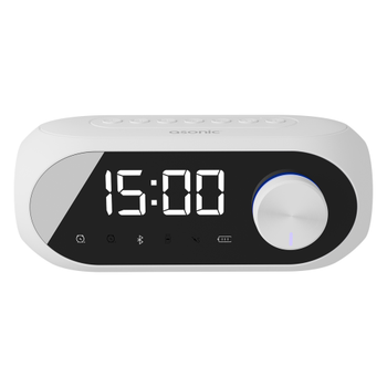 ASONIC AS-W6 Beyaz 5W USB AUX Bluetooth Kablosuz Ta��nabilir 1200mAh Batarya Alarml� Saat Derece ve Speaker