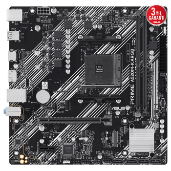Asus Prime A520M-K ARGB 2xDDR4 1x M.2 DP HDMI AM4 Soket Anakart