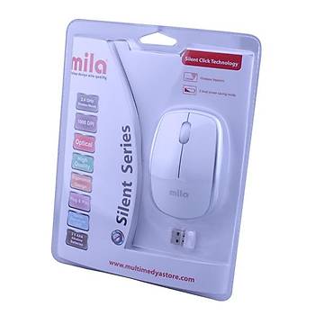 Mila Silent Serisi Sessiz Kablosuz Beyaz Mouse (ML402)