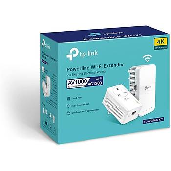 Tp-Link TL-WPA7617 KIT 1167 Mbps AV1000 Wi-F� Kablosuz Powerline Elektrik Hatt� �nternet Geni�letici Adapt�r ikili Kit