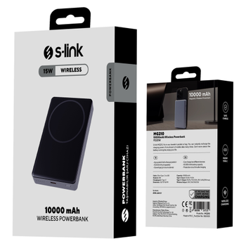S-LINK MG210 Magsafe Gri 10.000mAh 1xType-C 4 LED G�stergeli PowerBank