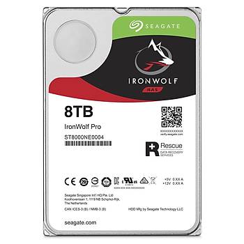 Seagate Ironwolf Pro 3.5 8TB Sata 3.0 256MB 214MB/S RV Sens�r 7200RPM 300TB/Yil �� Y�k� 7/24 E-Nas Data Kurtarmal� Disk ST8000NE0004 HDD & Harddisk
