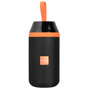 Asonic AS-04 2x5W USB TF Kart AUX 1200mAh Batarya Bluetooth V5.0 Kablosuz Tanabilir Speaker (Siyah Turuncu)