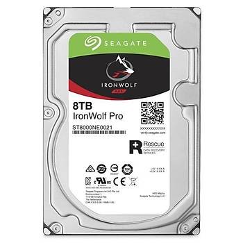 Seagate Ironwolf Pro 3.5 8TB Sata 3.0 256MB 214MB/S RV Sensr 7200RPM 300TB/Yl  yk 7/24 E-Nas Data Kurtarmal Disk ST8000NE0021 SSD