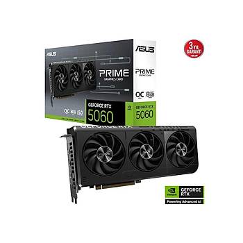 Asus RTX 5060 Prime OC Edition PRIME-RTX5060-O8G 128 Bit GDDR7 8 GB Ekran Kart�