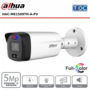 Dahua HAC-ME1509THP-A-PV 5Mpix 40 Mt Gece Gr 3,6mm Lens Full Color 4 IN 1 Dahili Mikrofon IP67  Metal Bullet Kamera