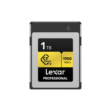 Lexar LCXEXPR001T-RNENG Professional 1TB CFexpress Type B Memory Card Gold Series Up to 1900MB/s Read, Raw 8K Video Recording, Supports PCIe 3.0 and NVMe