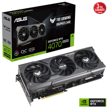 Asus TUF-RTX4070S-O12G-GAMING Super 12Gb 192Bit GDDR6X Gaming Ekran Kart