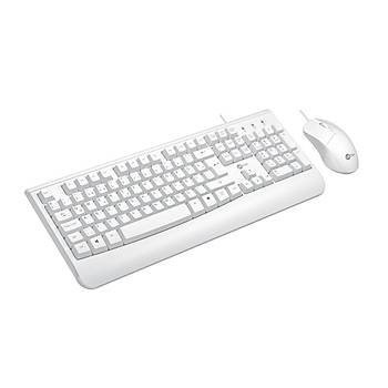 Lenovo Lecoo CM105 Beyaz Kablolu Mouse Set