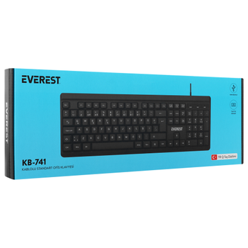 Everest KB-741 Q Siyah USB Kablolu Klavye