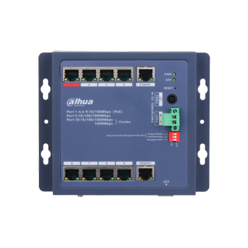Dahua CHS4110-8ET-90-F 8 Port Megabit PoE 90W 1 Port Uplink 1 Port Combo Cloud Y�netilebilir Switch