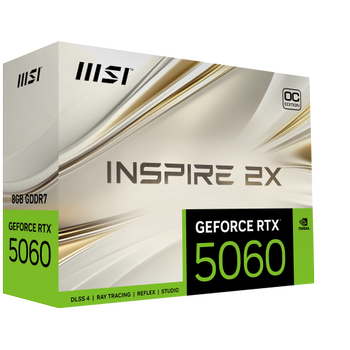 MSI RTX 5060 8G Inspire 2X OC RTX5060 8GB GDDR7 128Bit DX12 PCIE 5.0 Ekran Kart�
