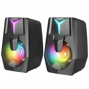 Snopy SN-X22 Style 3W 1+1 Masast USB Hoparlr RGB Ikl (Siyah)