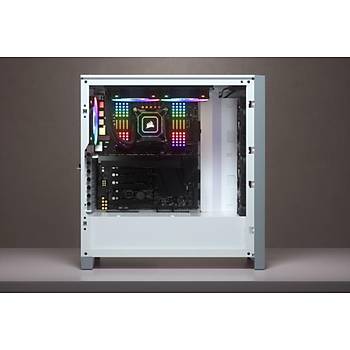 Corsair CC-9011199-WW 4000D Temperli Cam Yan Panel Mid Tower Bilgisayar Kasası Beyaz