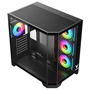 VENTO FSP VG4204FA 1000W GEN5 ATX 3.1 80+ Gold 4x120mm RGB Fan Temperli Cam Mesh ATX Gaming Kasa