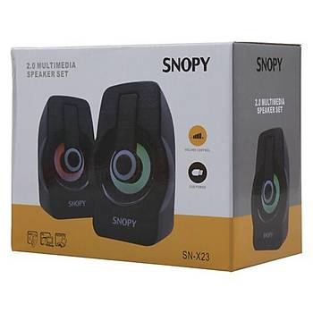 Snopy SN-X23 RGB Ikl 3W*2 Siyah USB Speaker