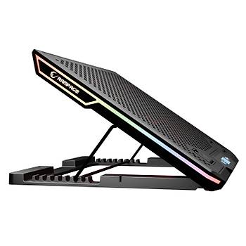 Rampage Blizzard R7 RGB I��kl� 6 Fanl� LCD Ekranl� 2 Usb Soketli 15.6 Notebook So�utucu Stand