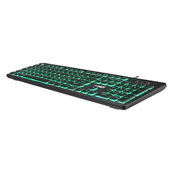 Altec Lansing ALGK8264 Siyah Usb 3 Renk Zemin Aydnlatmal Q Multimedya Fonksiyonlu Gaming Klavye