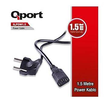 Qport Q-POW1_5 1.5 m Güç Kablosu