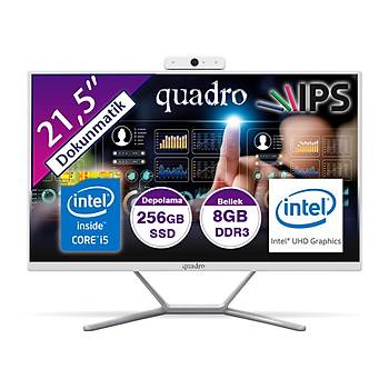 Quadro Stark Touch H8122-T45825 Ci5 4590S 3.0Ghz 8gb 256gb 21.5in�  Dokunmatik FreeDos All �n One Bilgisayar