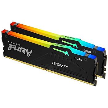 Kingston Fury Beast RGB 64 GB (2x32) DDR5 5600 Mhz CL 40 KF556C40BBAK2/64 Ram