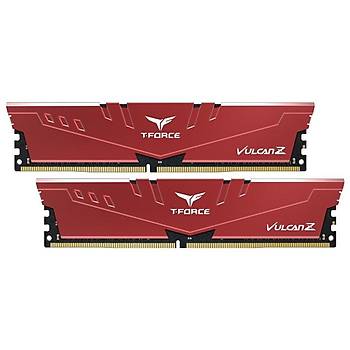 Team T-Force Vulcan Z Red 32GB DDR4 (2x16GB) 3200MHz CL16 (TLZRD432G3200HC16FDC01) Gaming Ram