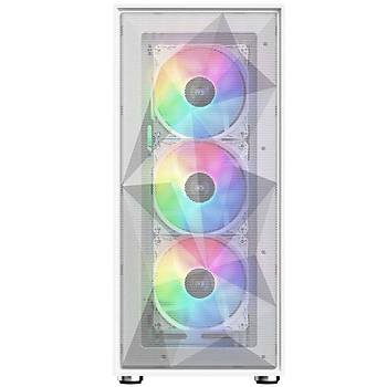 PowerBoost PB-P3509BW USB 3.0 ATX Mesh ARGB Fan Beyaz Kasa