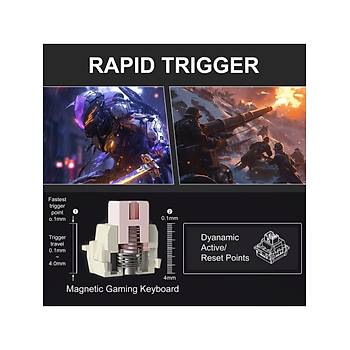 MageGee CAPTAIN72 68 Tu� RGB %65 TKL Hot-Swap Cnc Aliminyum Fairy Rabbit Manyetik Switch Kablolu Mekanik Oyuncu Klavyesi
