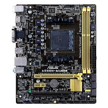 Asus A55BM-A/USB3 A55 DDR3 Matx VGA DVI HDMI Sata2 USB3 Com Anakart