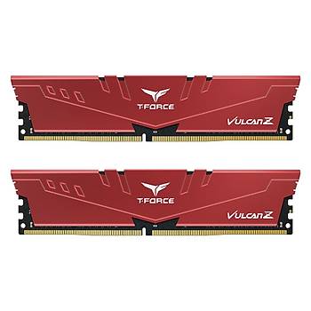 Team T-Force Vulcan Z Red 16GB(2x8GB) 3200Mhz CL16 DDR4 Gaming Ram (TLZRD416G3200HC16FDC01)