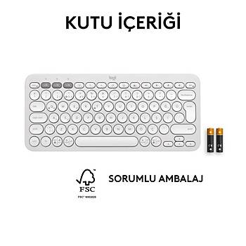Logitech 920-011860 K380S Pebble Keys 2 Bluetooth Beyaz Klavye