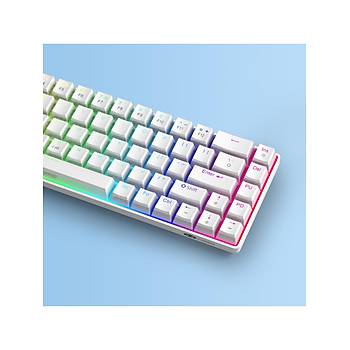 Magegee MK-BOX Pudding 68Tu� Rgb K�rm�z� Switch Beyaz Gaming Mekanik Klavye