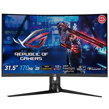 Asus Rog Strix XG32VC 31.5 Gaming VA Kavisli Aura RGB Freesync 2 HDR 2K 2560x1440 1MS(MPRT) 170HZ DP HDM USB Type-C  Vesa 3yl Monitr