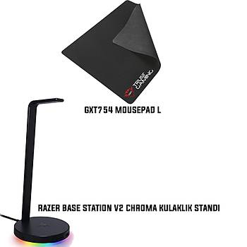 Razer Base Station V2 Chroma Kulaklk Stand + Trust GXT 754 L Mousepad Bundle