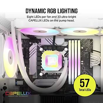 Corsair CW-9060073-WW icue H150i Elite Capellix XT Beyaz S�v� ��lemci So�utucusu
