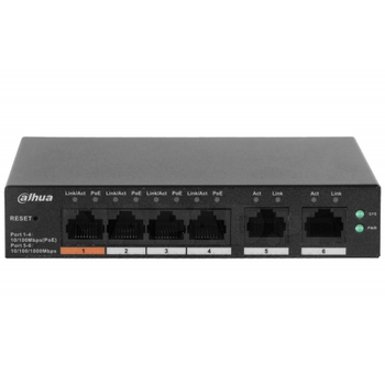 Dahua CS4006-4ET-60 4 Port Megabit 4 Port PoE 60W + 2 Port Uplink Cloud Ynetilebilir Switch