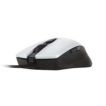 Msi GG Clutch GM40 White Gaming Mouse 5.000 Dpi Pixart PMW3310 Optik Sensor Omron Switch K�rm�z� Led Orgu Kablo Alt�n Kaplama Gaming Mouse