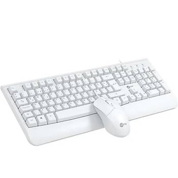 Lenovo Lecoo CM105-B Usb Kablolu Tr Beyaz Klavye Mouse Set