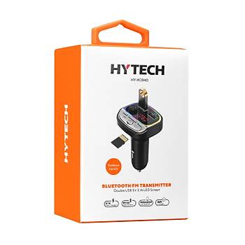 Hytech HY-XCB40 �ift USB 5V 3.1A Rainbow I��kl� Led Ekran TF Kartl� V5.0 Bluetooth Fm Transmitter