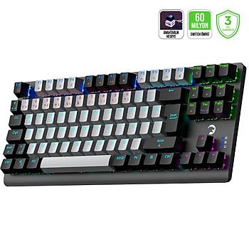 GamePower Eva 3 60M Mekanik Blue Switch T�rk�e Q 88 Tu� USB Gaming Klavye
