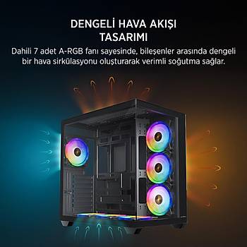 James Donkey Stark S801 7X ARGB 650W Siyah Gaming Kasa