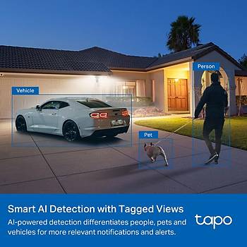 TP-LINK Tapo C720 Yapay Zeka Destekli+Wifi BeyazProjekt�r G�venlik Kameras�