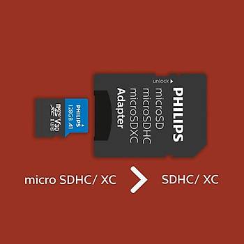 Philips 128GB FM12MP65B/00 Micro SDXC 100 MB/S C10 Micro SD Kart