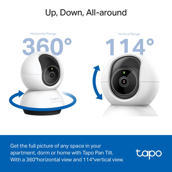 Tp-Link Tapo TC72 (C220), 2K QHD 4,0Mpix, �� Mekan WiFi, 9Mt. Gece G�r���, 360 D�n��, �ki Y�nl� Ses G�venlik Yapay Zeka Destekli Kamera