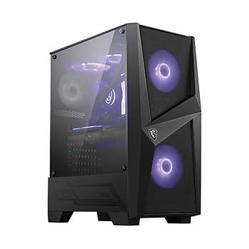 MSI Mag Forge 100M Temperli Cam 2X120MM 1X120MM ARGB Fan PSU Yok Gaming Siyah Kasa